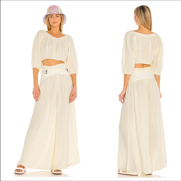 Free People Ivory Pantsuit with Belt - Picture 4 of 14